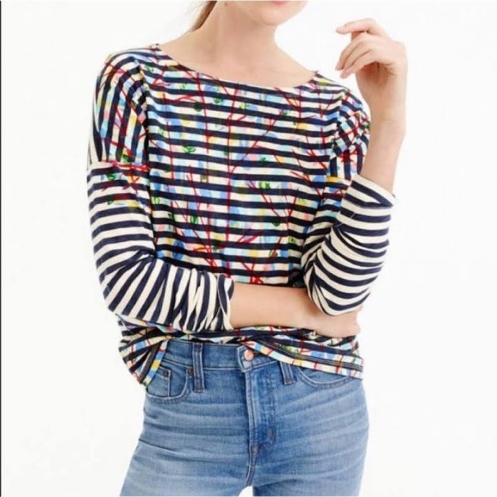 Michael De Feo for J. Crew Striped Painted Flowers